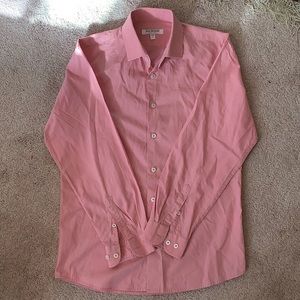 Isaac Mizrahi Boys Salmon Pink Button Down